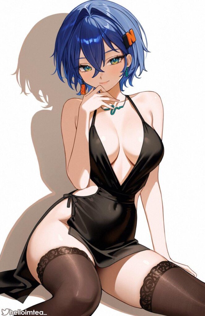 セクシーな黒いドレスを着たベル (Helloimtea 作)