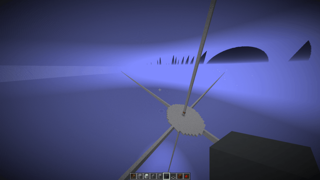 Minecraft でデス スターの 1:120 スケール バージョンを作成しています。