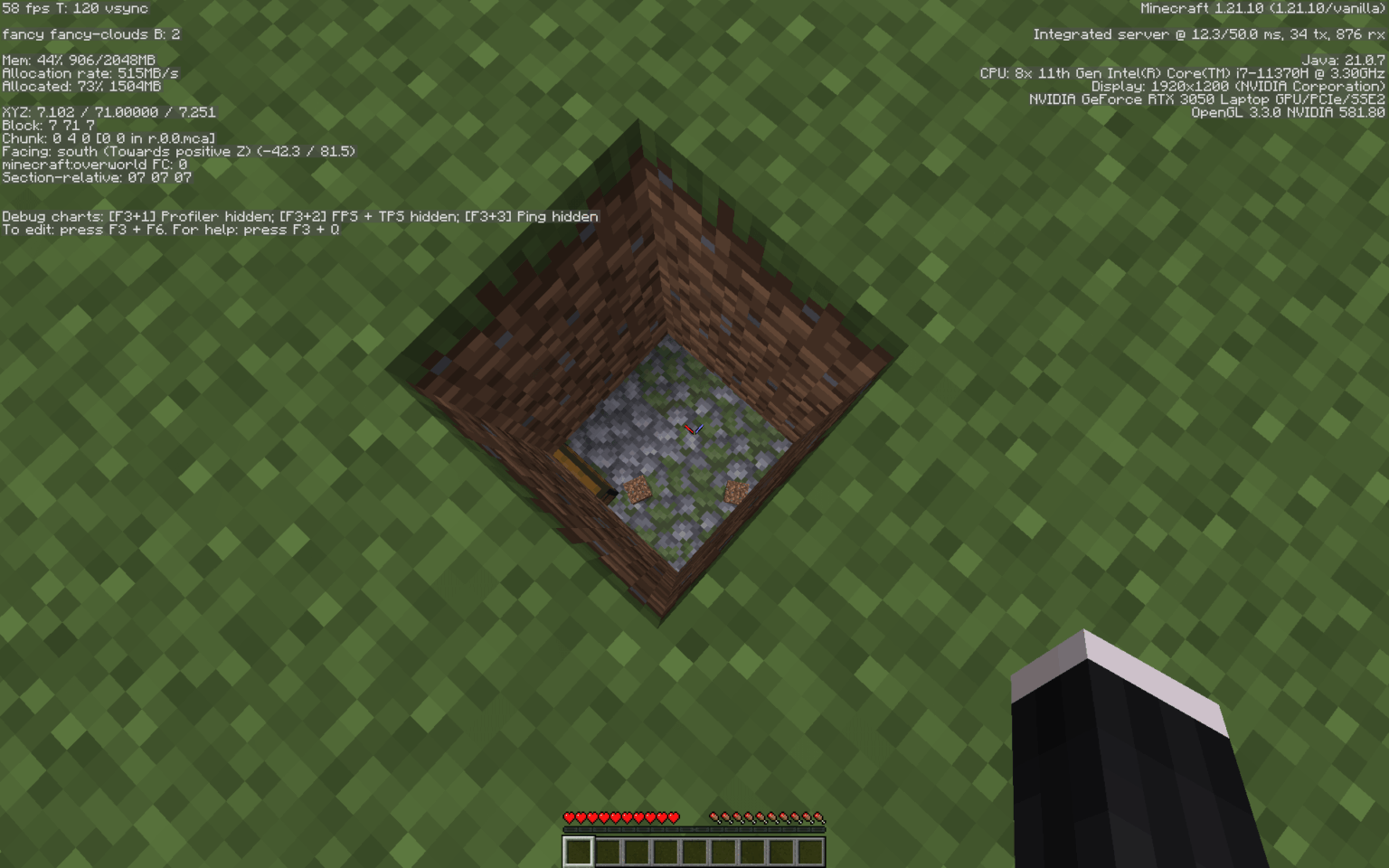 ほぼ真下にスポーンするゾンビスポナー