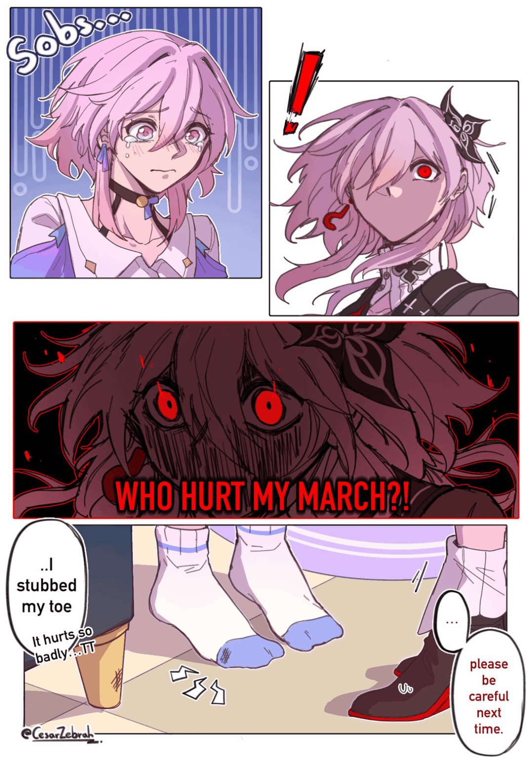 マーチを傷つけたのは誰??! (アート：@CesarZebrah)