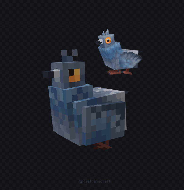 Hytale Mob を Minecraft スタイルで再作成: Pigeon