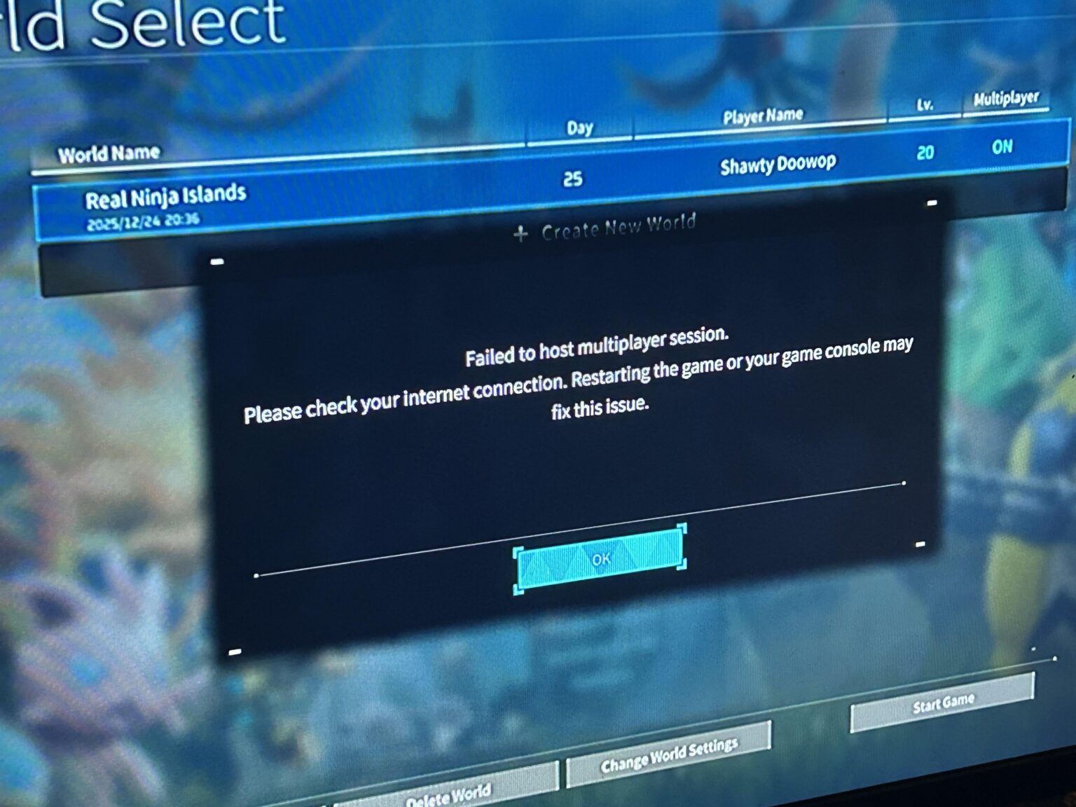 マイワールドに接続できない(PS5)