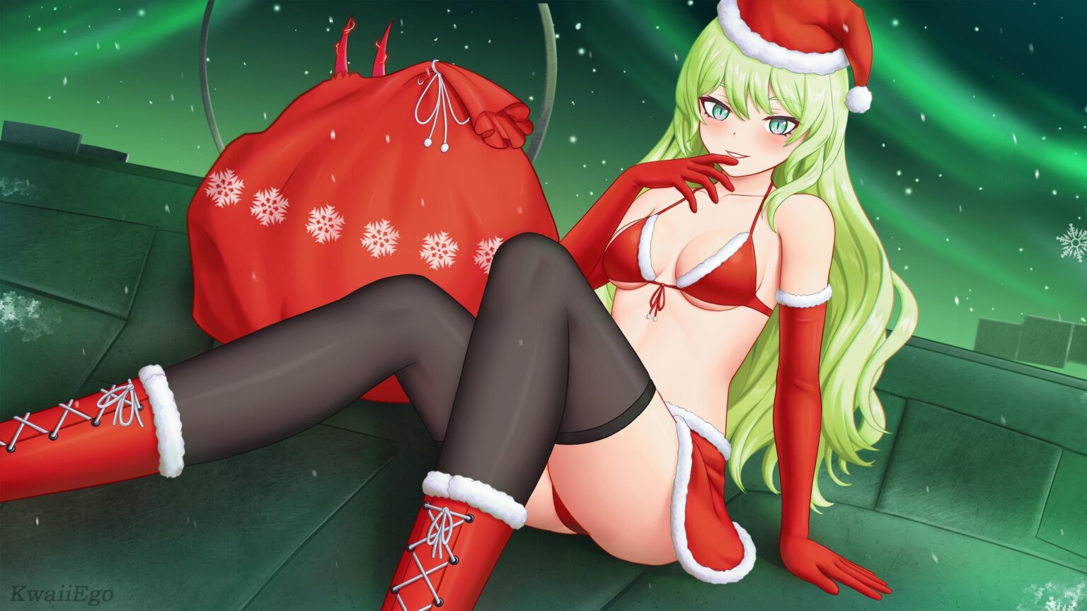 このゲームの最高の妻が新しいバトルスーツを手に入れるまでの画像、597日目：クリスマスメビウス