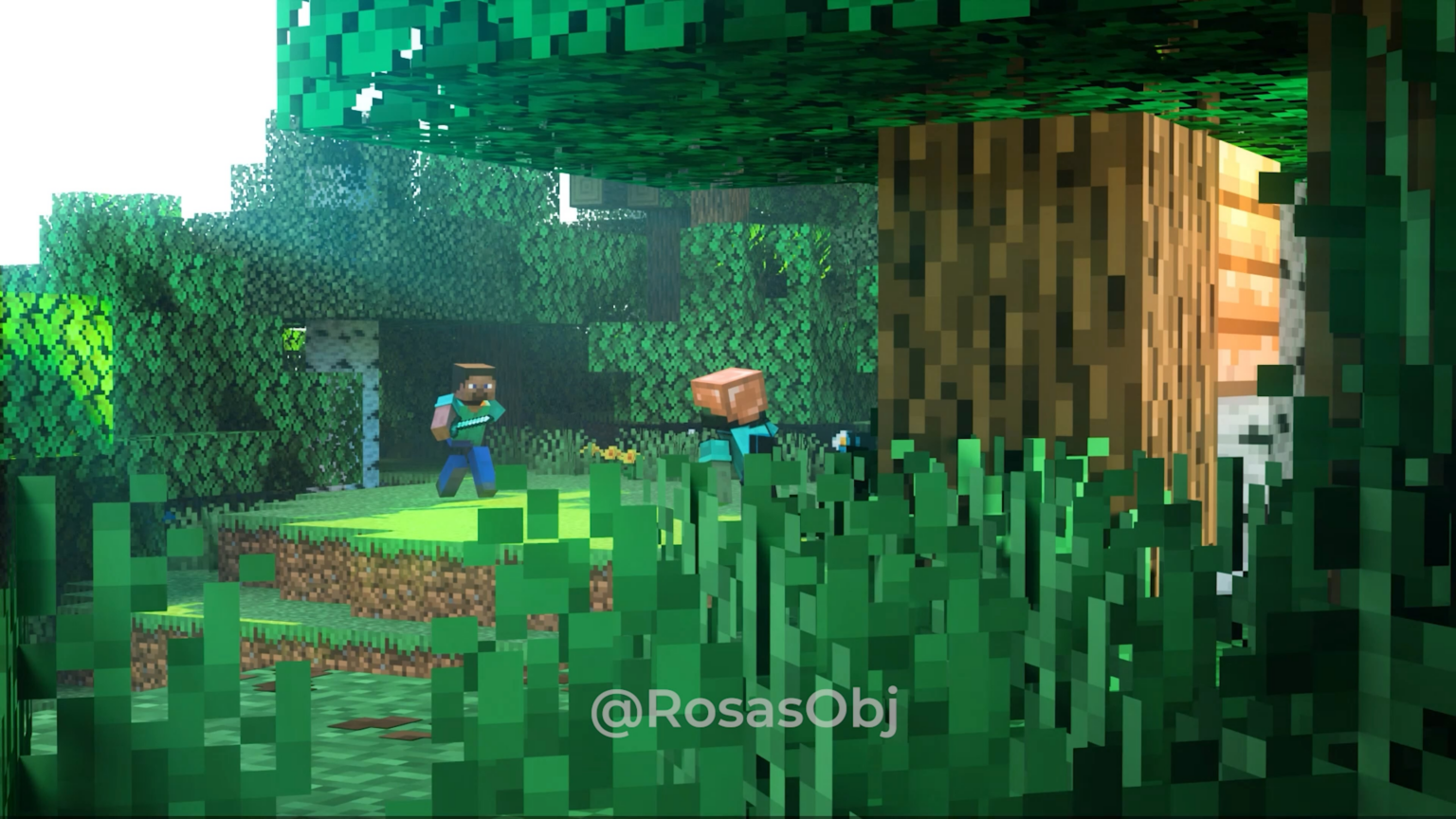 Minecraftの壁紙をイメージしたアニメーションを作りました