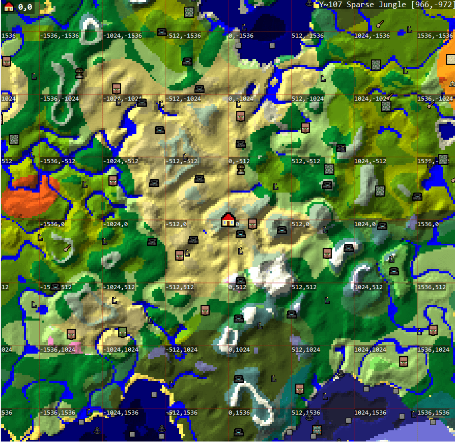 このシードには、石の山と古代都市がたくさんあります。