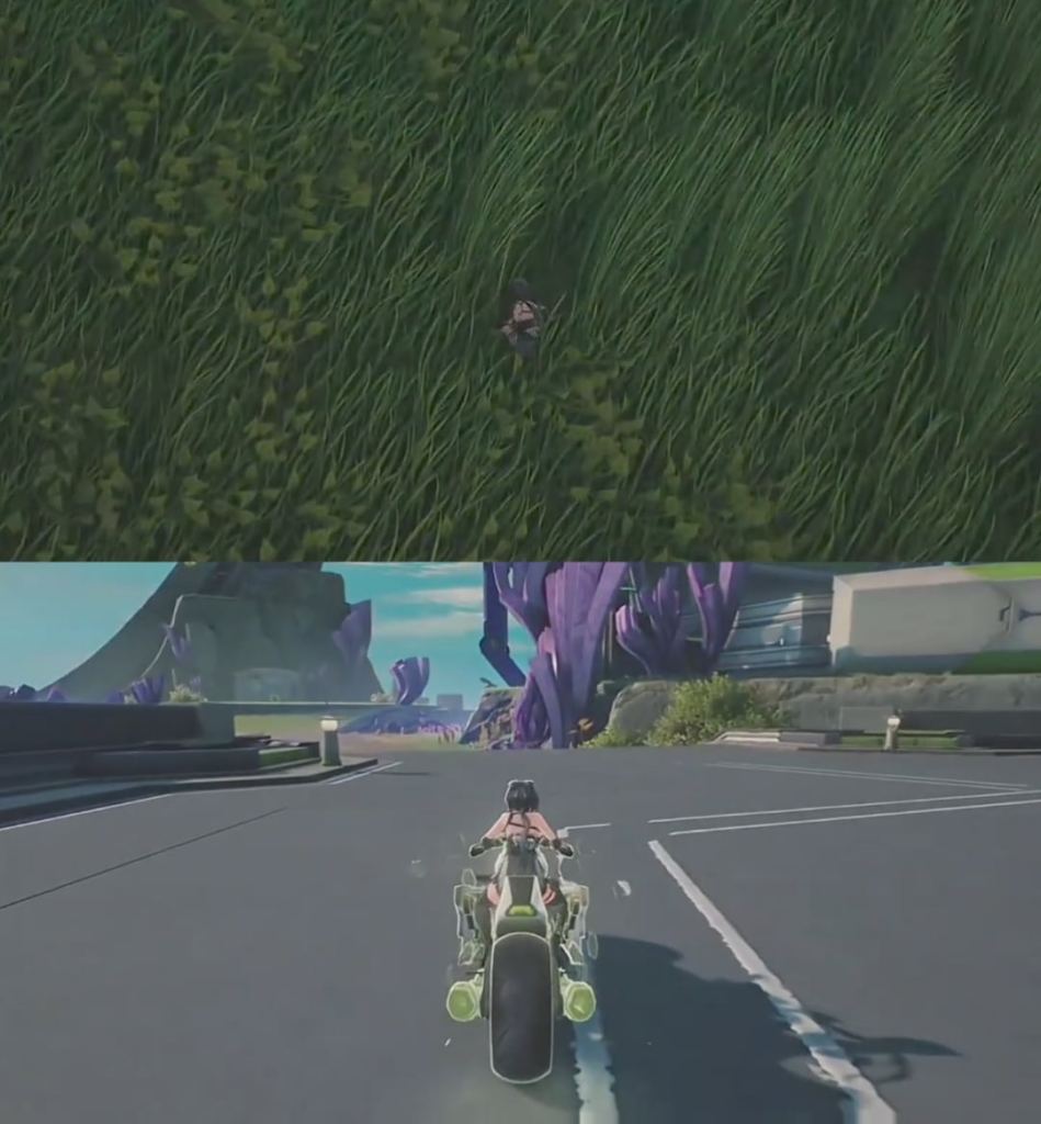 バイクを使って敵を攻撃するバイク二段ジャンプのショーケース