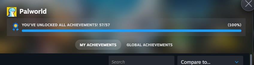 やっとできました、実績はすべて完了しました