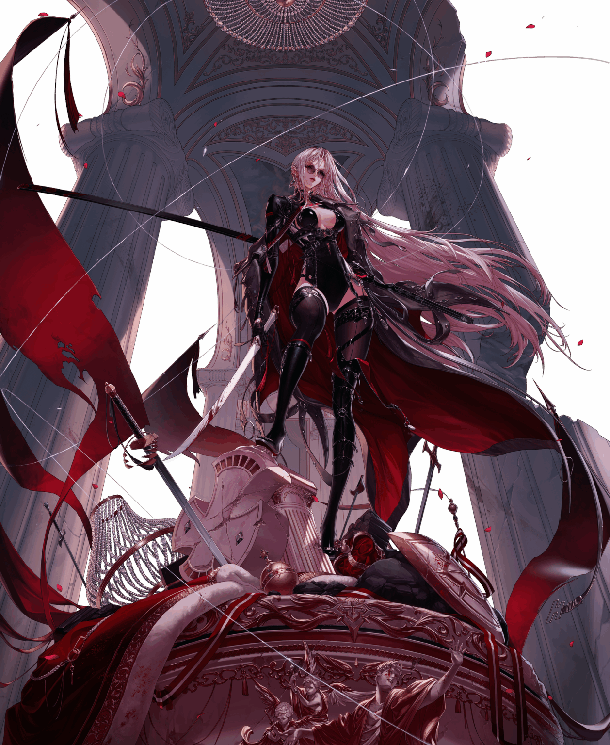 長い刀を持った女性キャラクターが必要です