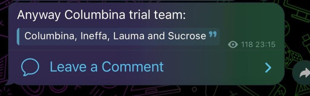 コロンビーナトライアルチーム（アンクルLC経由）