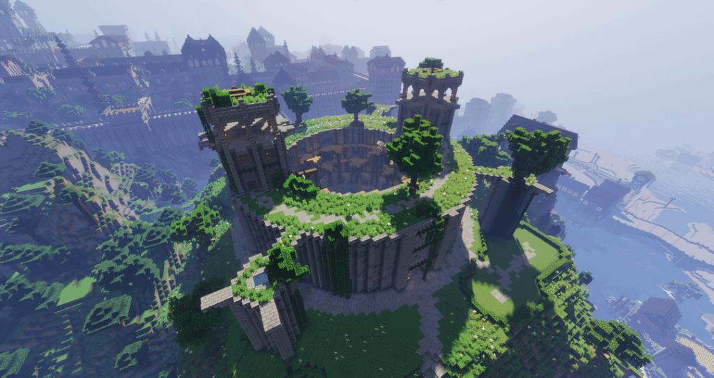 住民とグリフォンの塔