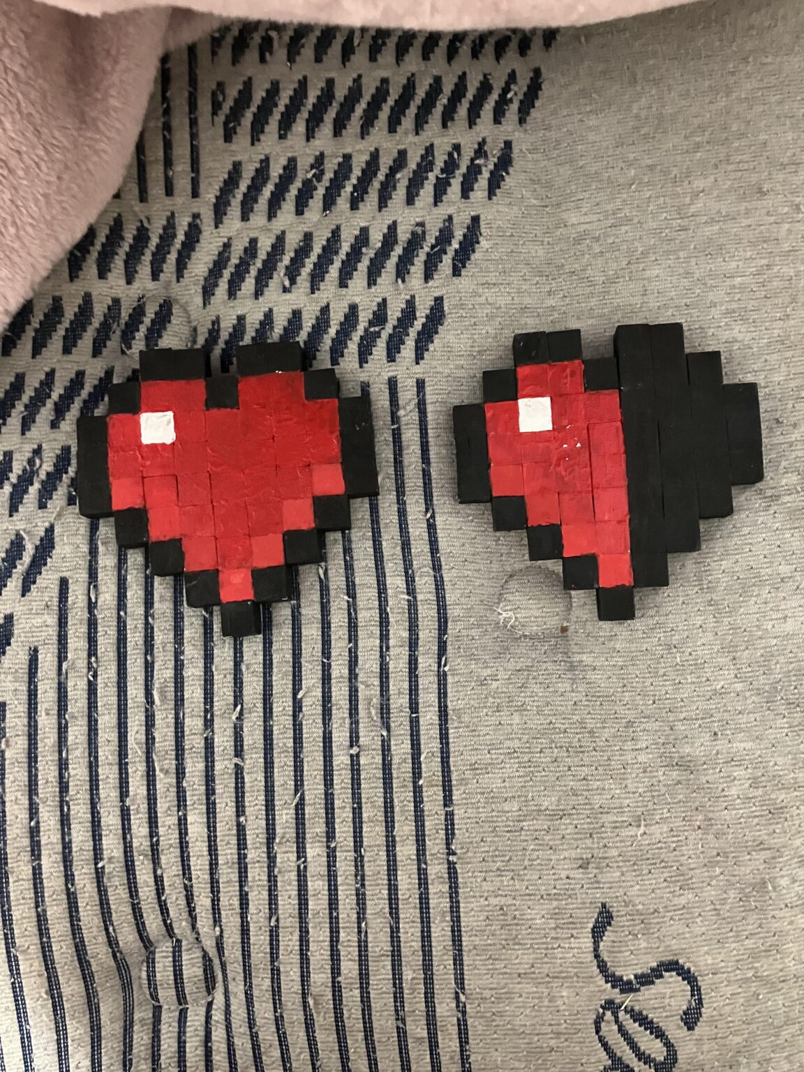 みんな、マインクラフトでハートとハーフハートを作りました！