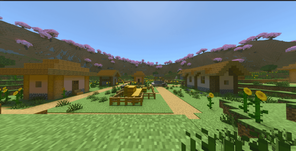 桜の木立に囲まれた村！