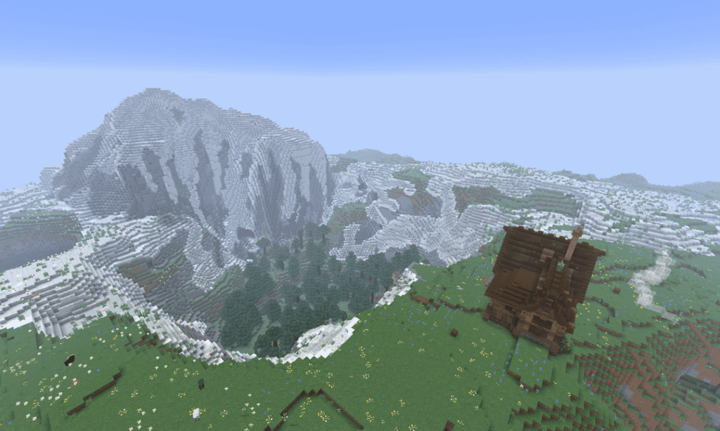 農家のある山。