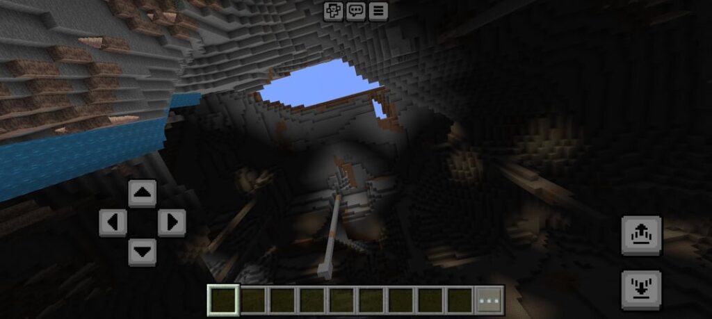 草が地下にある巨大な洞窟にスポーンします