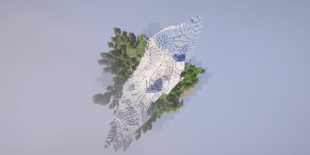 古代都市の下にある涼しい山の島