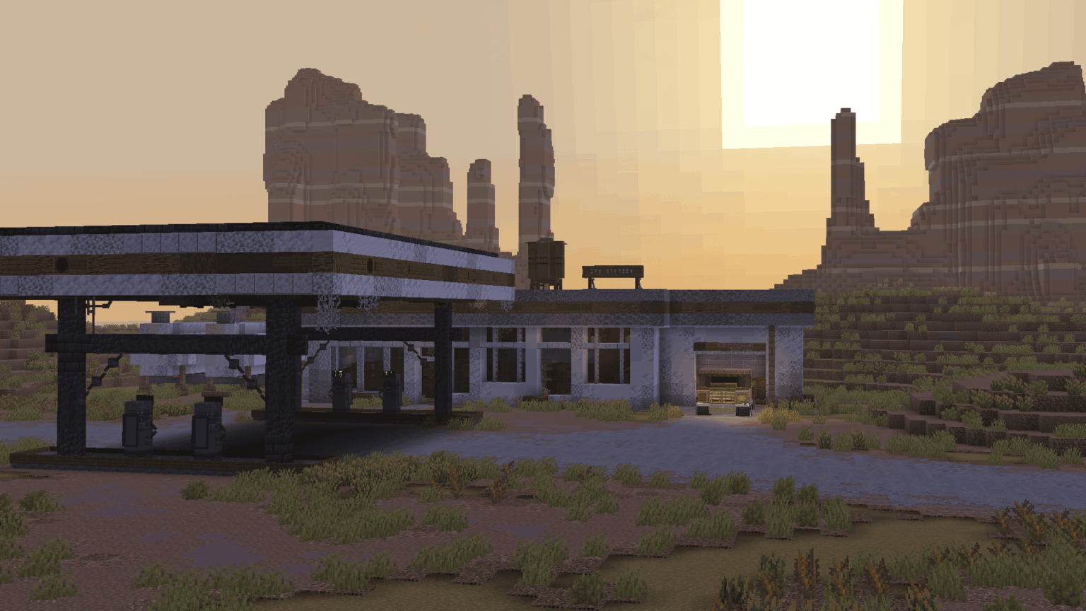 廃墟となったガソリンスタンド