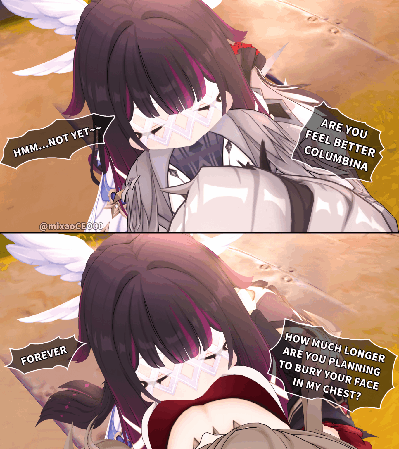 ストレスを感じているときのコロンビーナ、@mixaoCEO00(X)