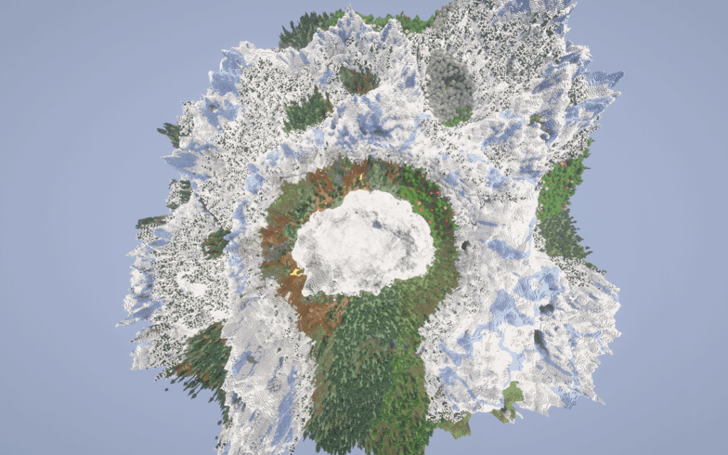 中央峰を囲むフォトジェニックな渓谷