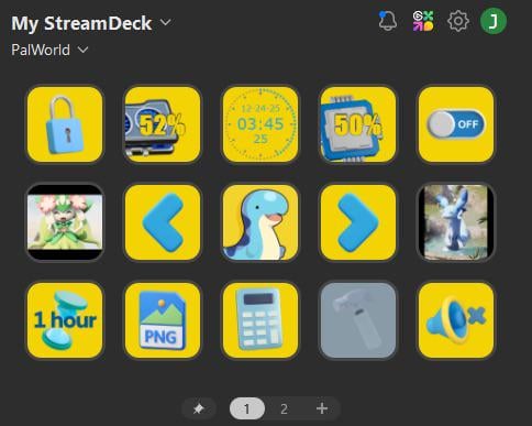 Palworld のストリームデッキページ
