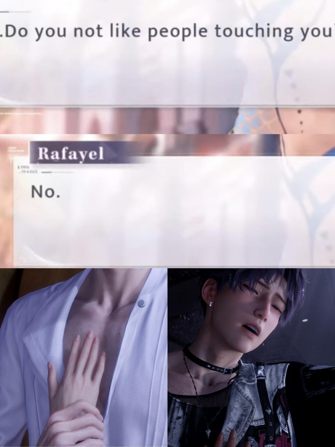 ラファエルが人に触れられるのを嫌っているのに、MCからのタッチに飢えているということには、信じられないほど熱いものがあります