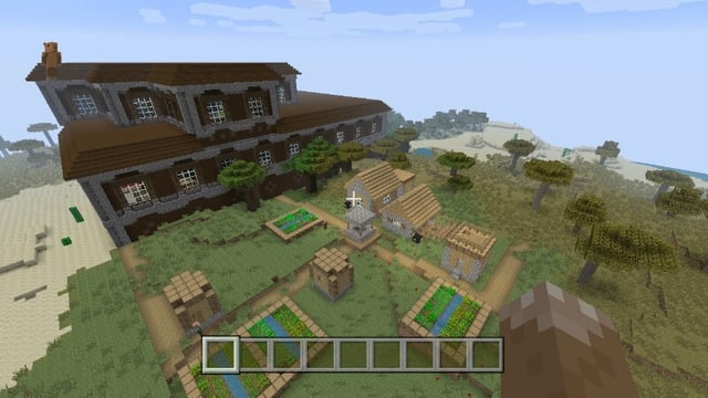 森の邸宅に直接つながる村 (2 番目のスクリーンショットのシード)