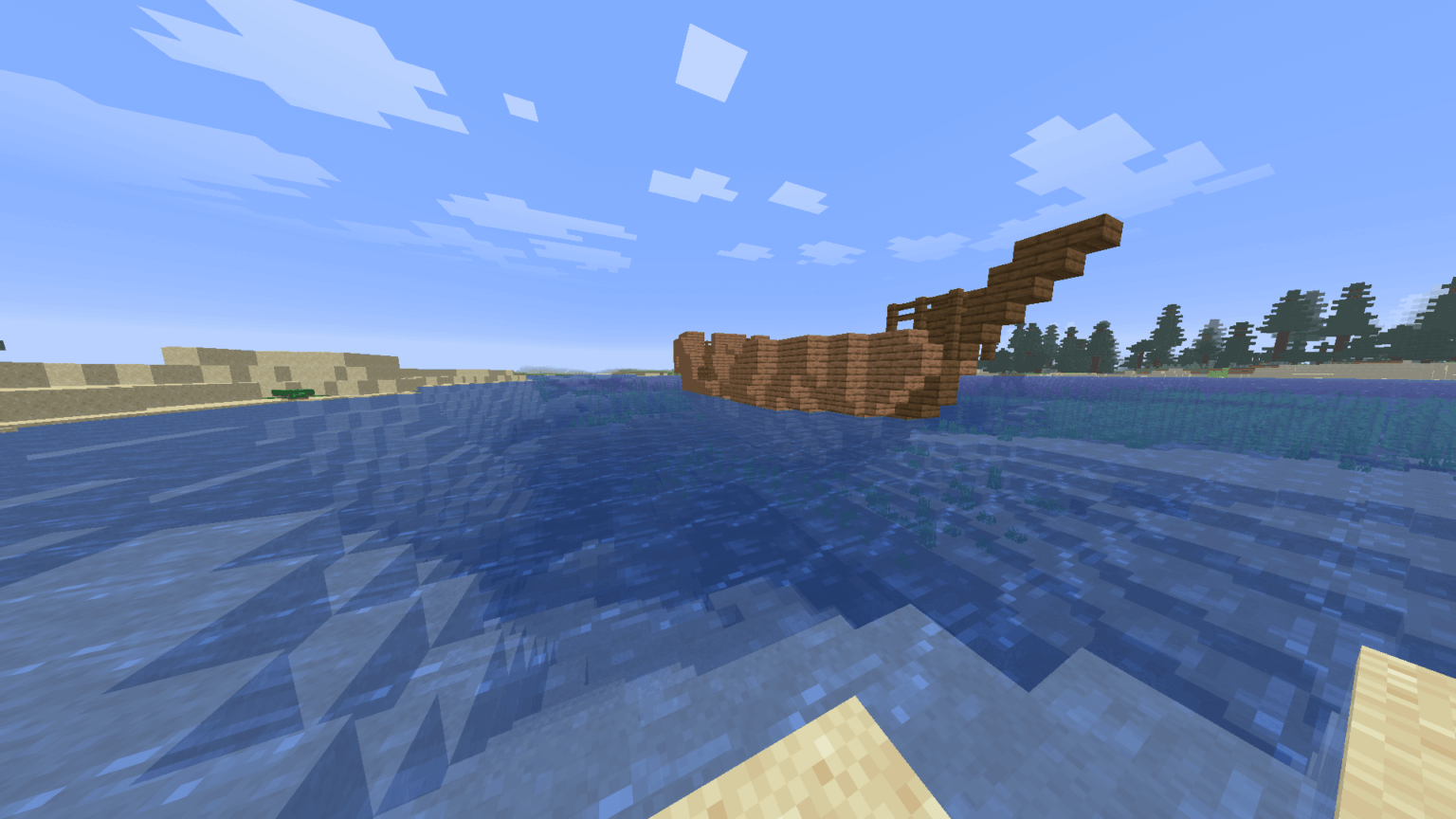 自然に浮かぶ難破船