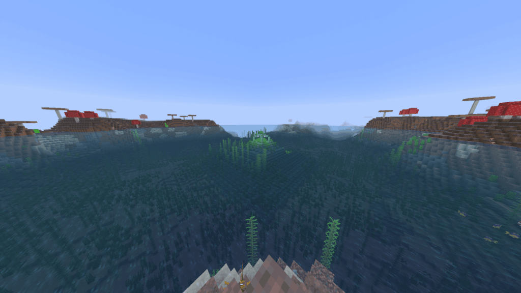 中に海洋記念碑がある巨大なキノコ島