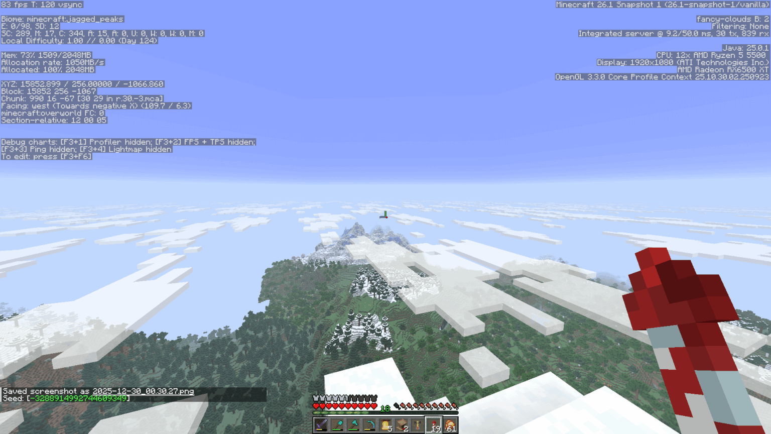 私の永遠の世界に256ブロックの高峰を見つけました！かなりニートだと思います