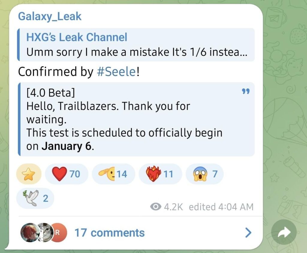4.0 ベータ版は 1 月 6 日にリリースされます (Seele 経由)