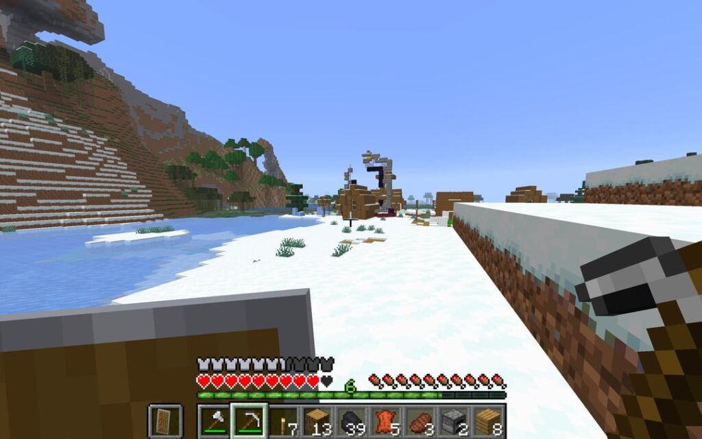 巨大な廃墟のポータルがある村