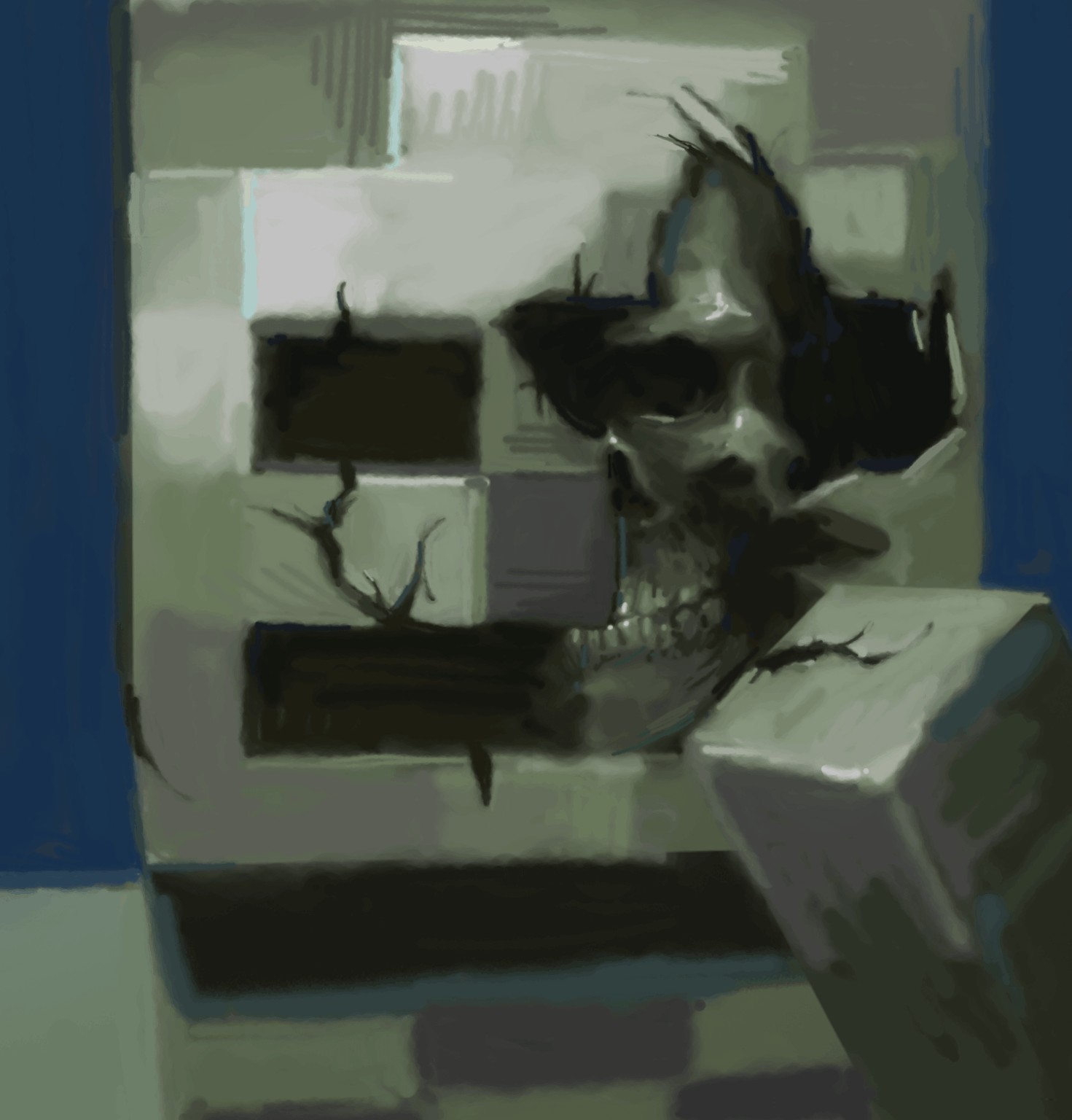 インクがなくなってしまったのでマウスでスケボー描きました。