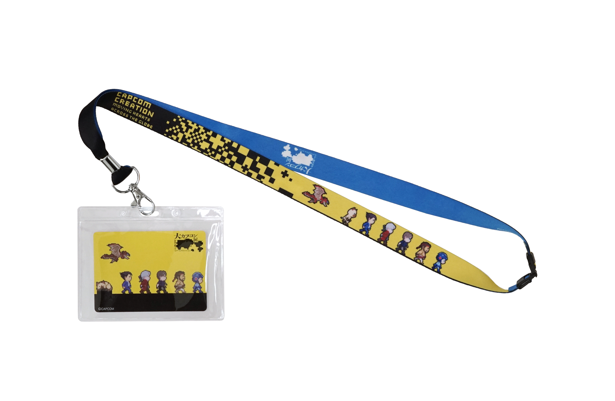 ネックストラップ 1,650円（税込） ドット絵のキャラクターたちがデザインされたネックストラップ。 （C）CAPCOM