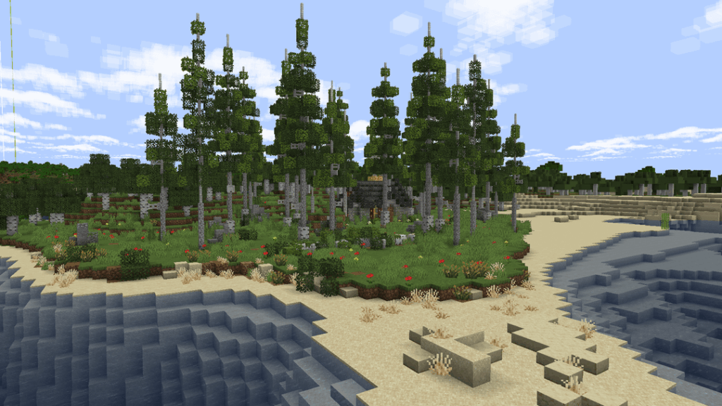 私のサバイバルワールドの小さな白樺の森