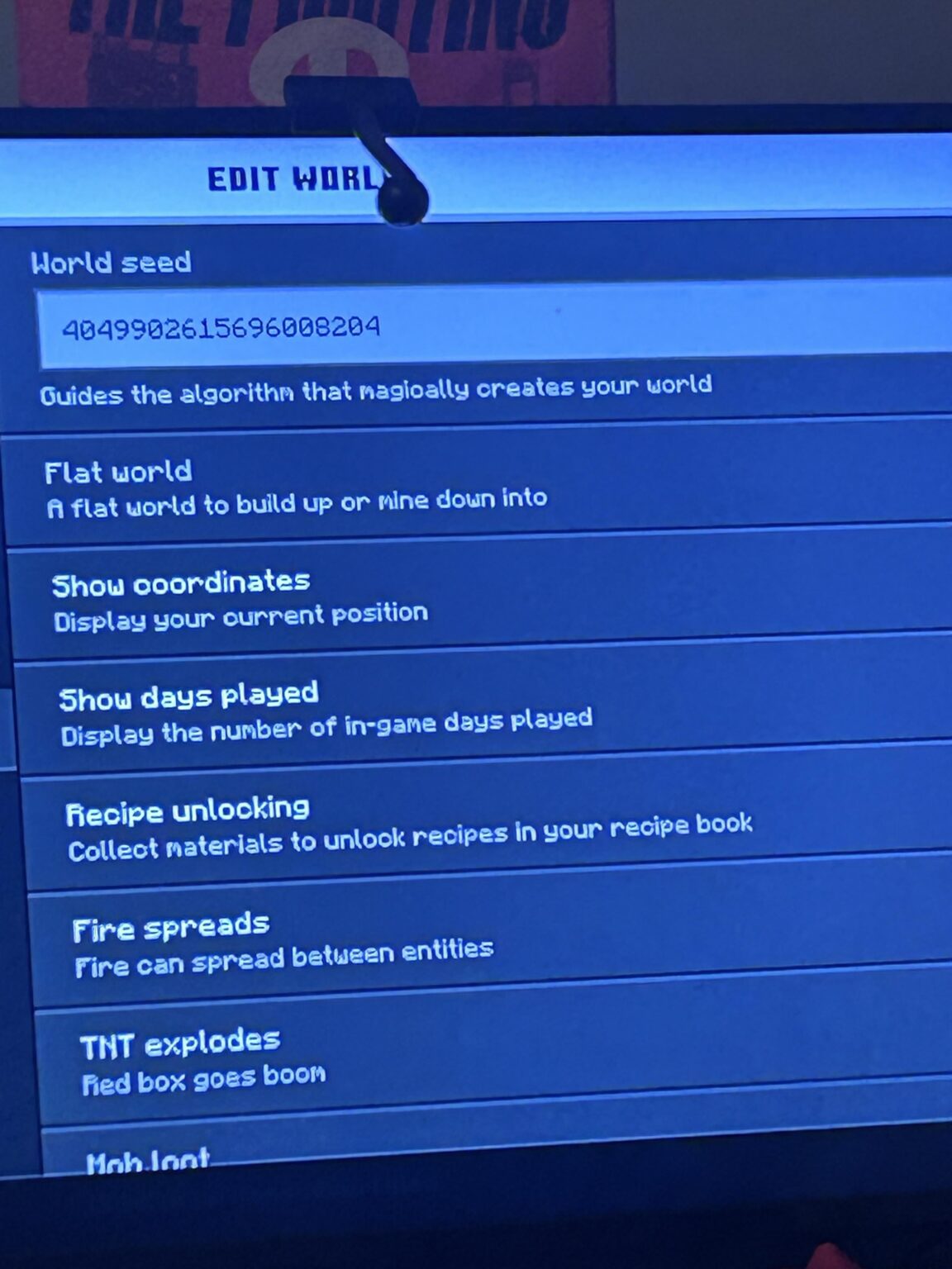 クック大陸 Minecraft の岩盤シード