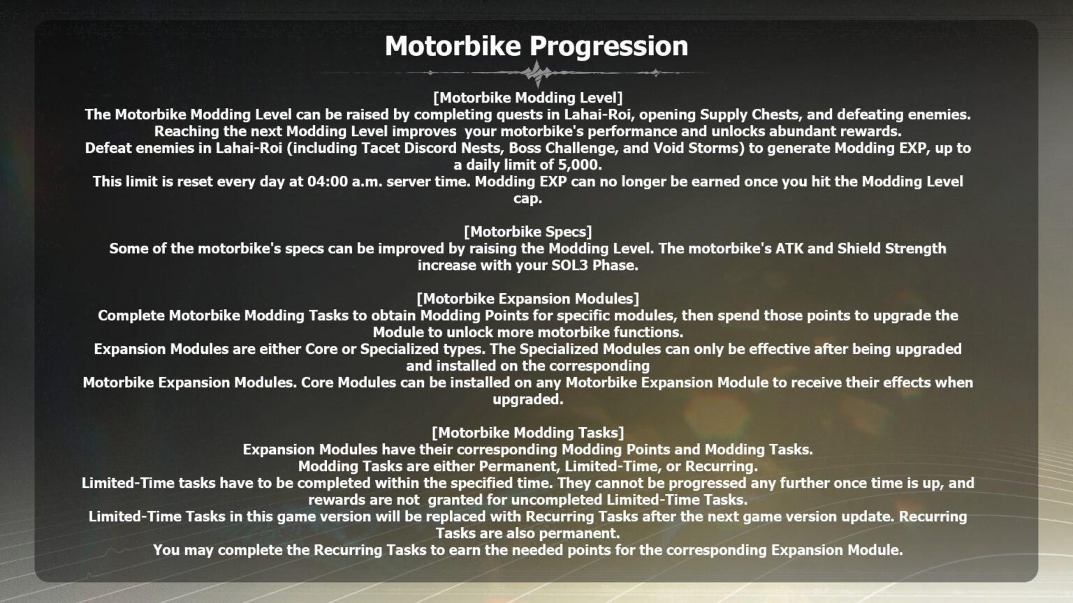 3.0 | Wuthering_Wives によるバイクの進行状況について