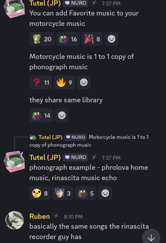 プレイヤーはFS経由でバイクミュージックにお気に入りを追加できます