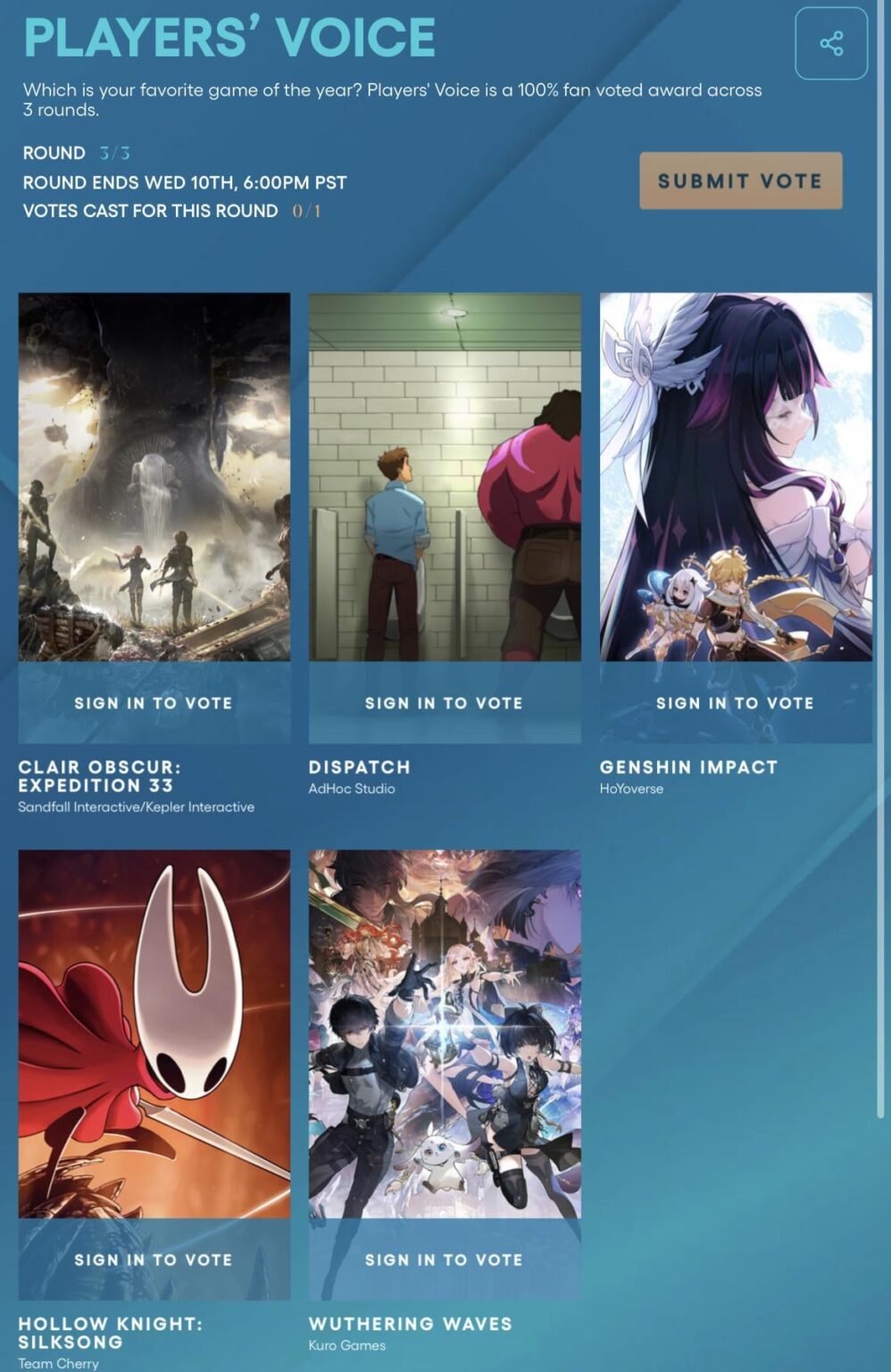 プレイヤーズボイス 最終ラウンド