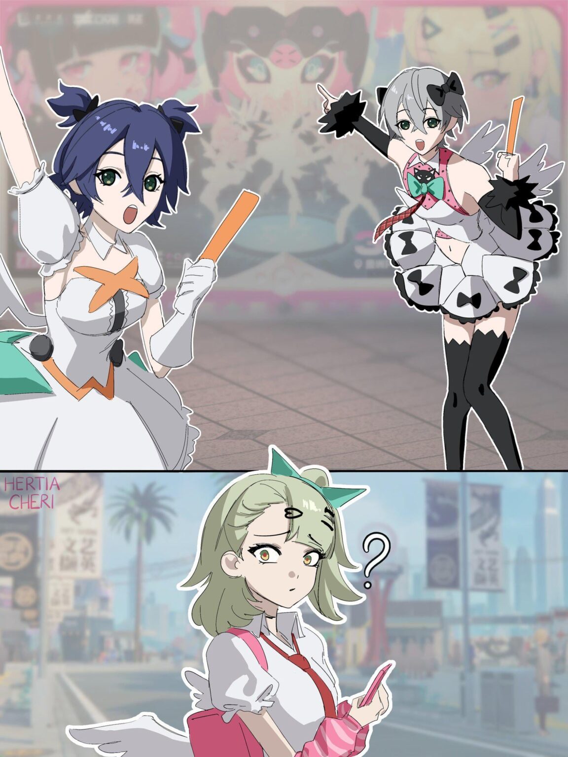 お気に入りの AOD メンバーに扮したプロキシたち (アート: @hertiacheri)