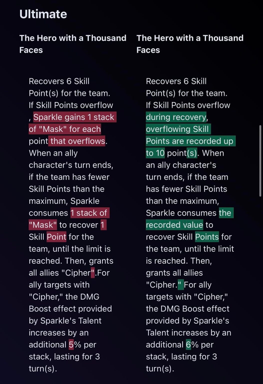 4.0v3 のスパークルの変更 (Hakush.in 経由)