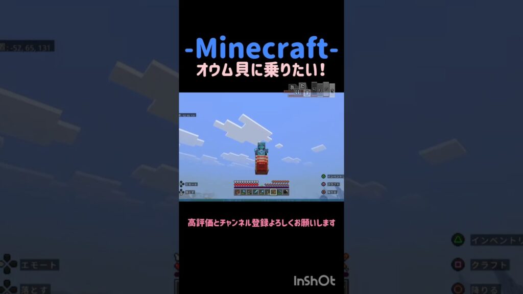 【マインクラフト】オウム貝に乗りたい！ #マイクラ #minecraft #gameshorts