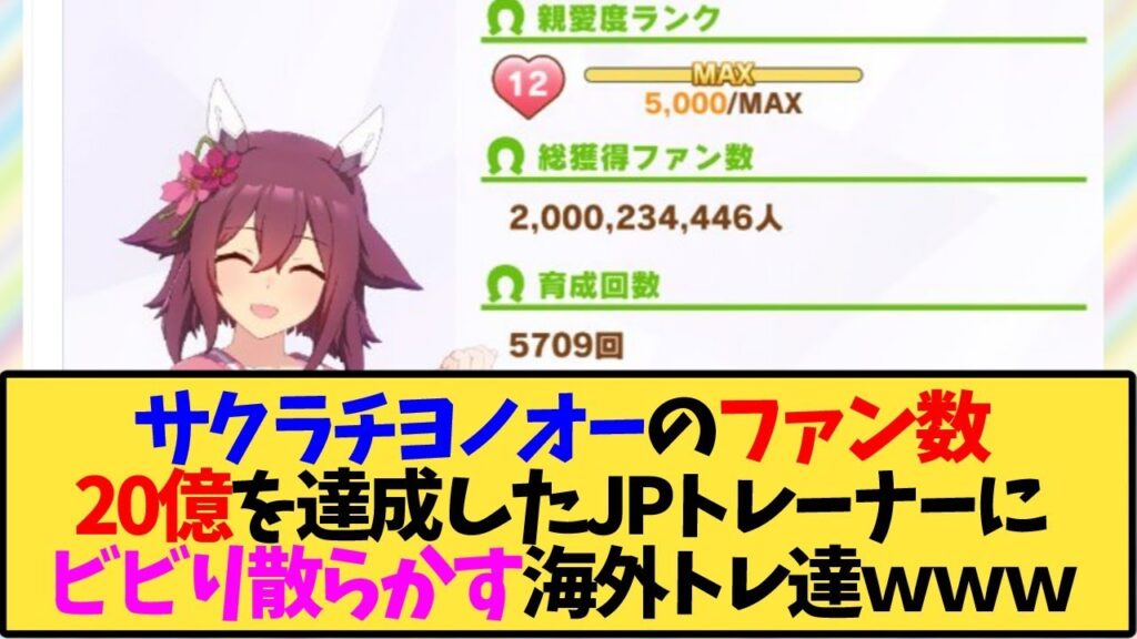 【ウマ娘 海外の反応】「計算すると17000年をチヨちゃんと過ごしたことに…」サクラチヨノオー愛が凄すぎる日本のトレーナーに驚愕する海外ウマ娘トレーナーたちｗｗｗ【反応集】