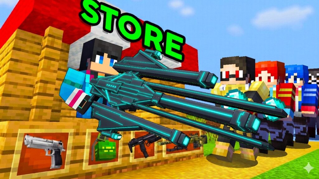 最強の銃ショップがある世界がヤバすぎる【 マイクラ / マインクラフト 】