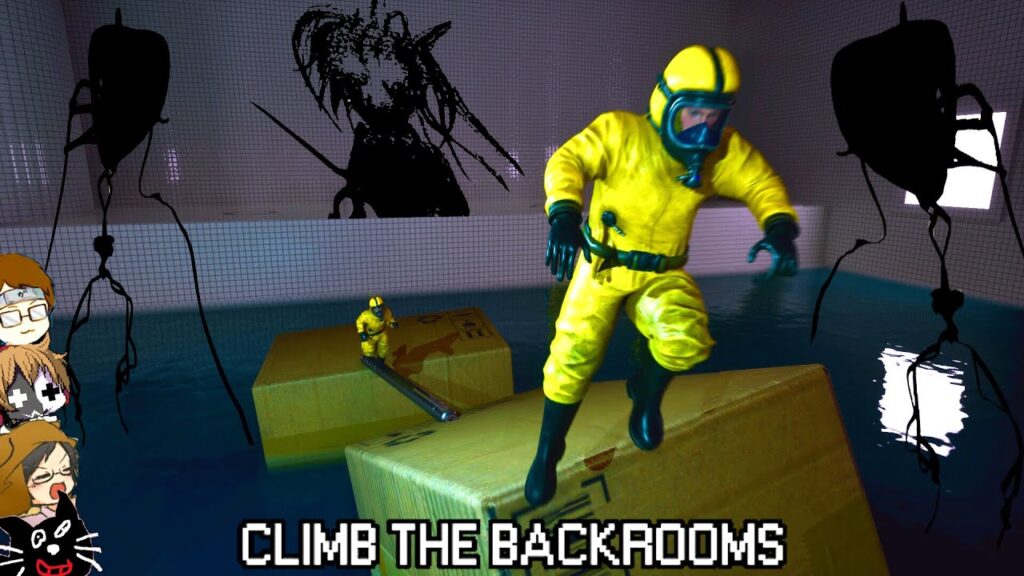 【4人実況】人間が一度は見たことのある場所で「ひたすら死に続ける」高難易度ゲーム『 Climb The Backrooms 』