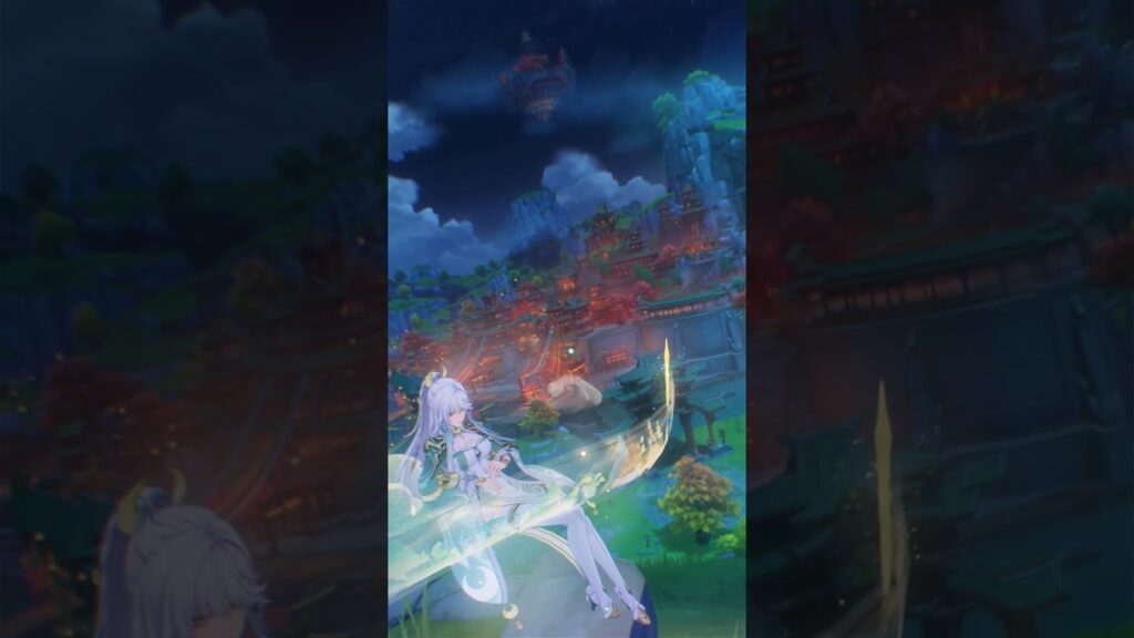 【原神】雨上がり、琉璃が月を映す。#原神 #兹白