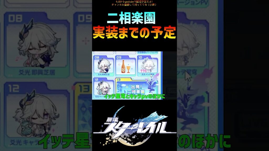 【崩壊スターレイル】二相楽園までのスケジュール #崩壊スターレイル #二相楽園 #honkaistarrail  #shorts