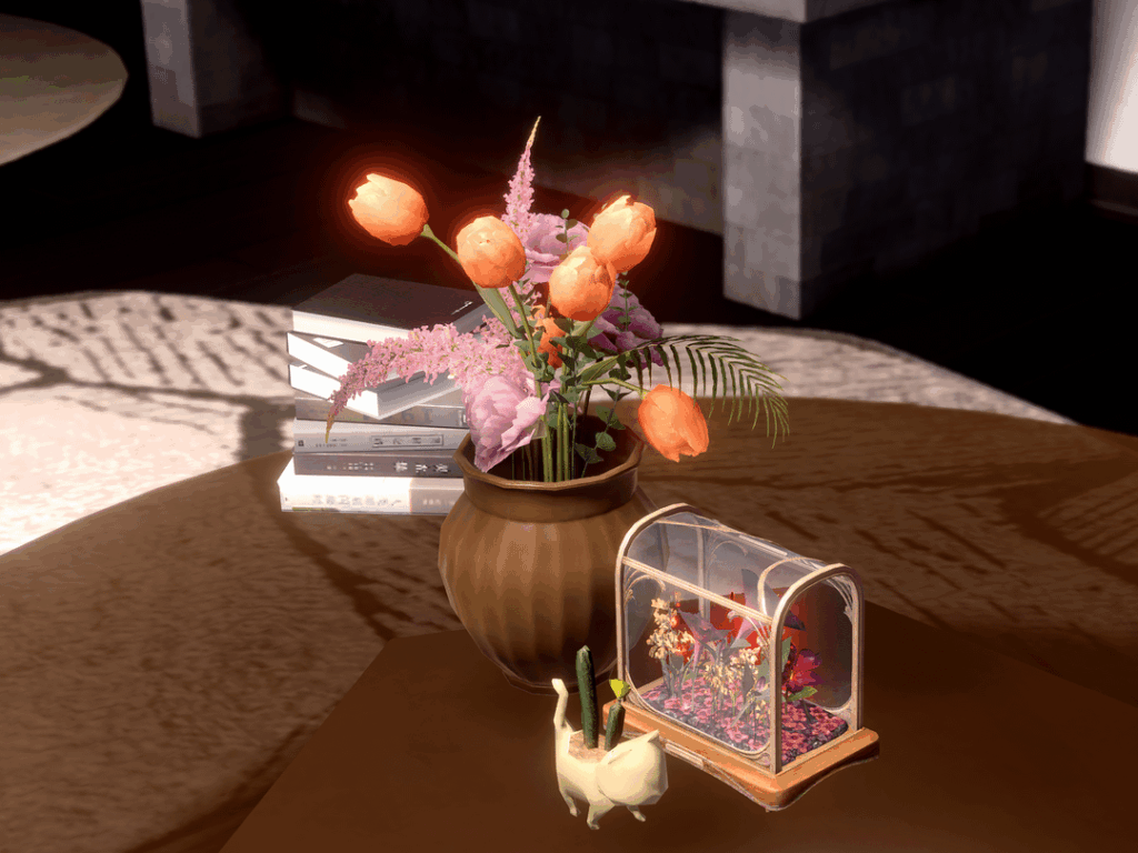 フラワーアレンジメントをしているところを見つけました！