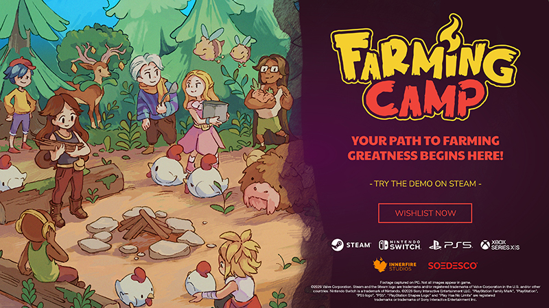 SOEDESCOとInnerfire Studios、農場経営ゲーム『Farming Camp』のアナウンストレーラーを公開 | gamebiz