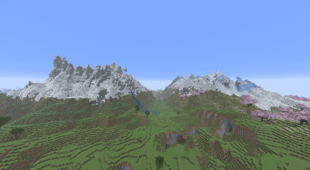 スポーンの周りにいくつかの美しい山々