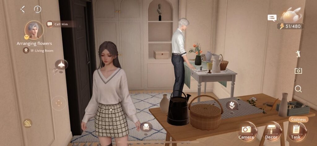 みんなが家をきれいに飾り付けている中、私はLIたちを罠にはめてフラワーアレンジメントを作ってもらっている