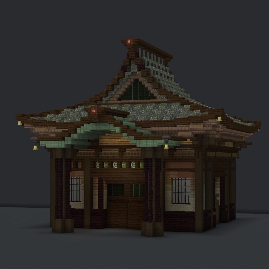 ブロックゲームで日本のお寺を作ってみた